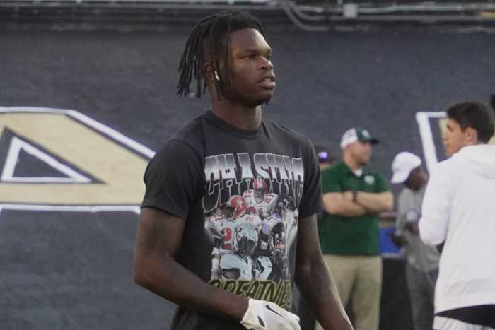 Travis Hunter in pregame vs. CSU